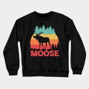 moose heartbeat lover,moose gift animal deer nature in alaska elk Crewneck Sweatshirt